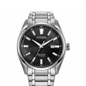 Citizen Men's Watch AW1248-80E Eco-Drive Titanium Black Dial Date 42mm